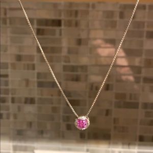 Pink Sapphires and diamond necklace